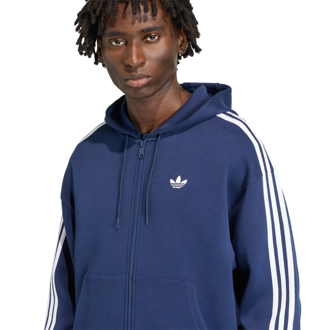 adidas Originals Adicolor Oversize Full-Zip Hoodie Image 4 of 6. Tap to open photo gallery.