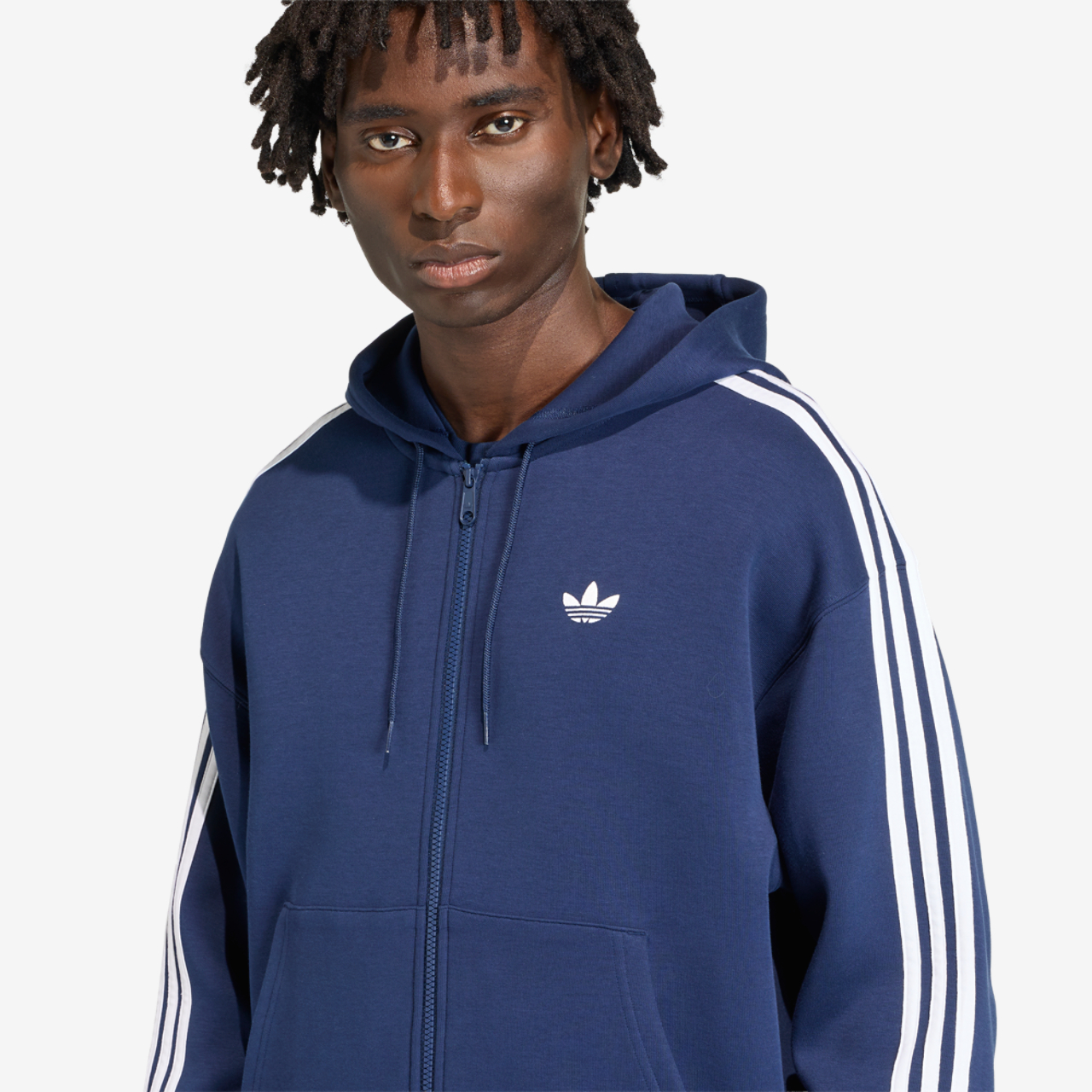 adidas Originals Adicolor Oversize Full-Zip Hoodie Image 4 of 6. Tap to open photo gallery.