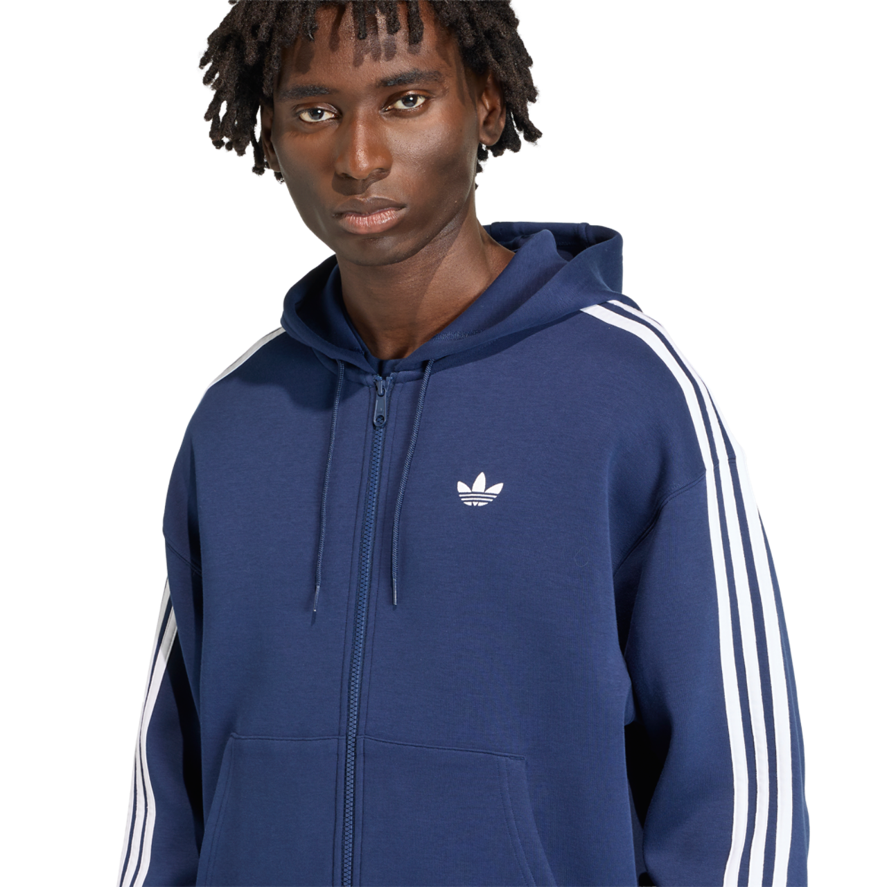 adidas Originals Adicolor Oversize Full-Zip Hoodie Image 4 of 6. Tap to open photo gallery.