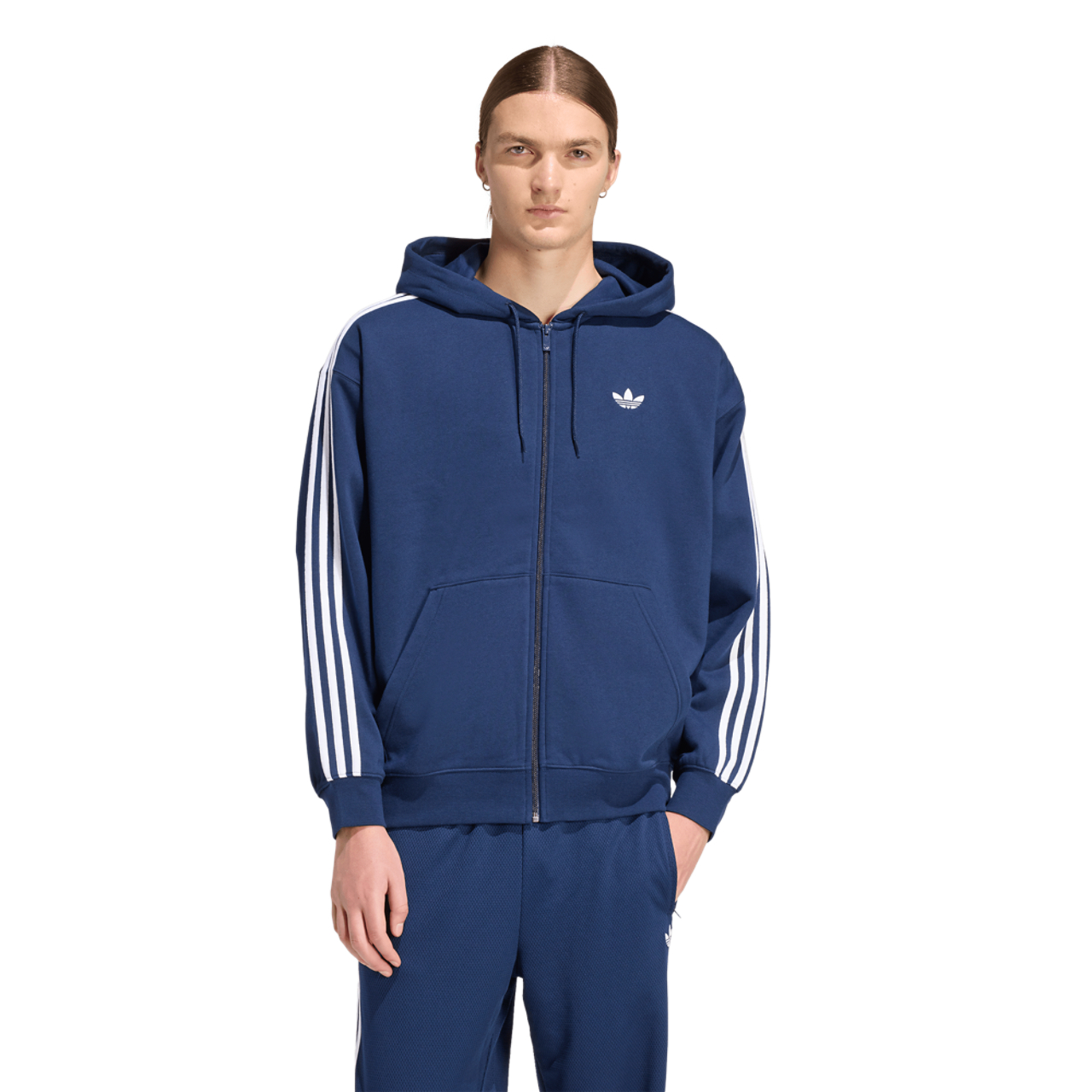 adidas Originals Adicolor Oversize Full-Zip Hoodie Image 1 of 6. Tap to open photo gallery.
