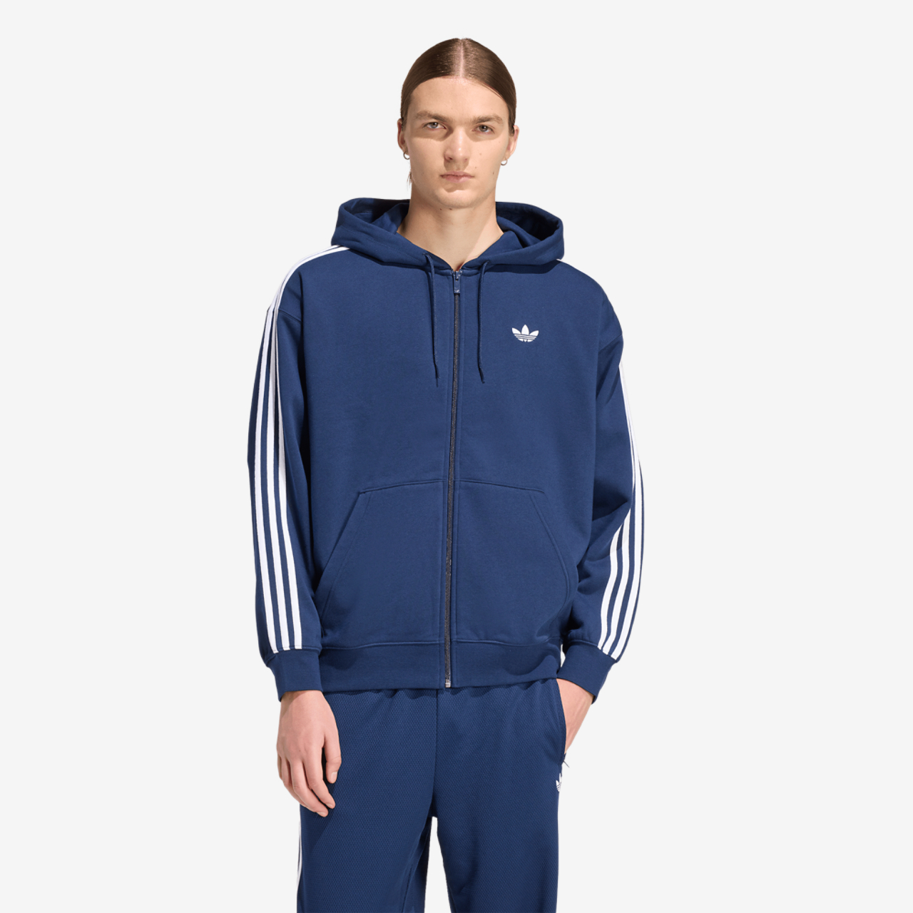adidas Originals Adicolor Oversize Full-Zip Hoodie Image 1 of 6. Tap to open photo gallery.