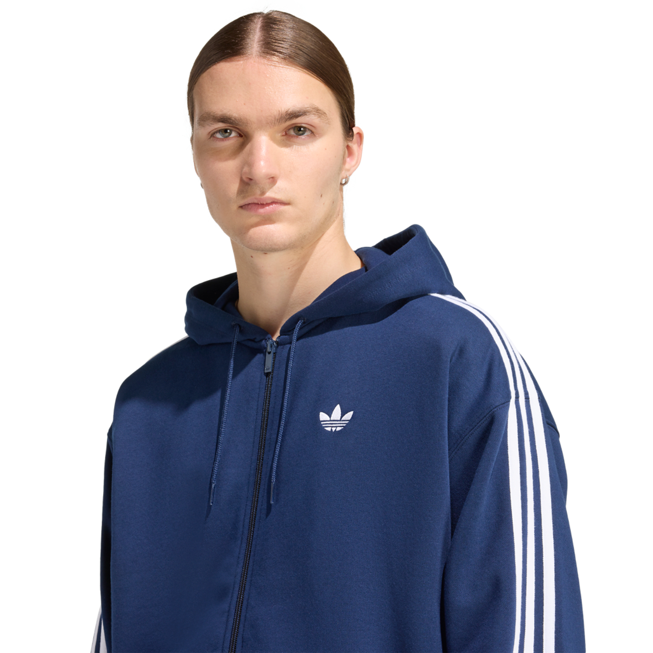adidas Originals Adicolor Oversize Full-Zip Hoodie Image 3 of 6. Tap to open photo gallery.