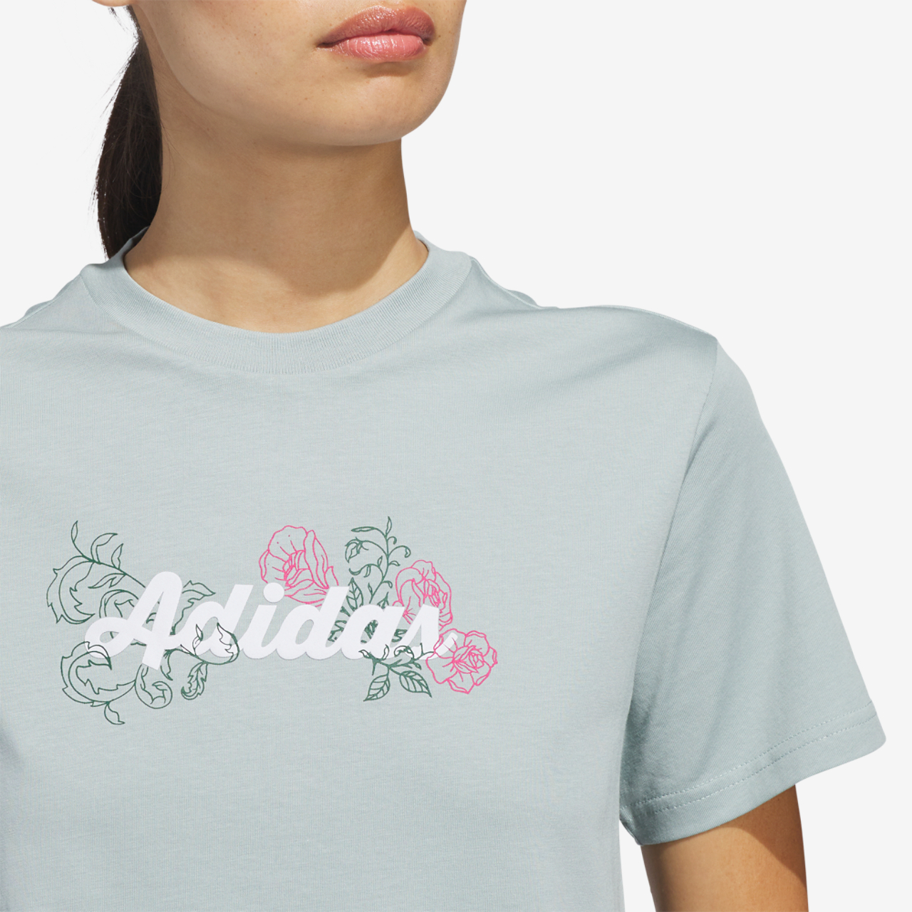 adidas Wester Florals Graphic T-Shirt Image 3 of 6. Tap to open photo gallery.