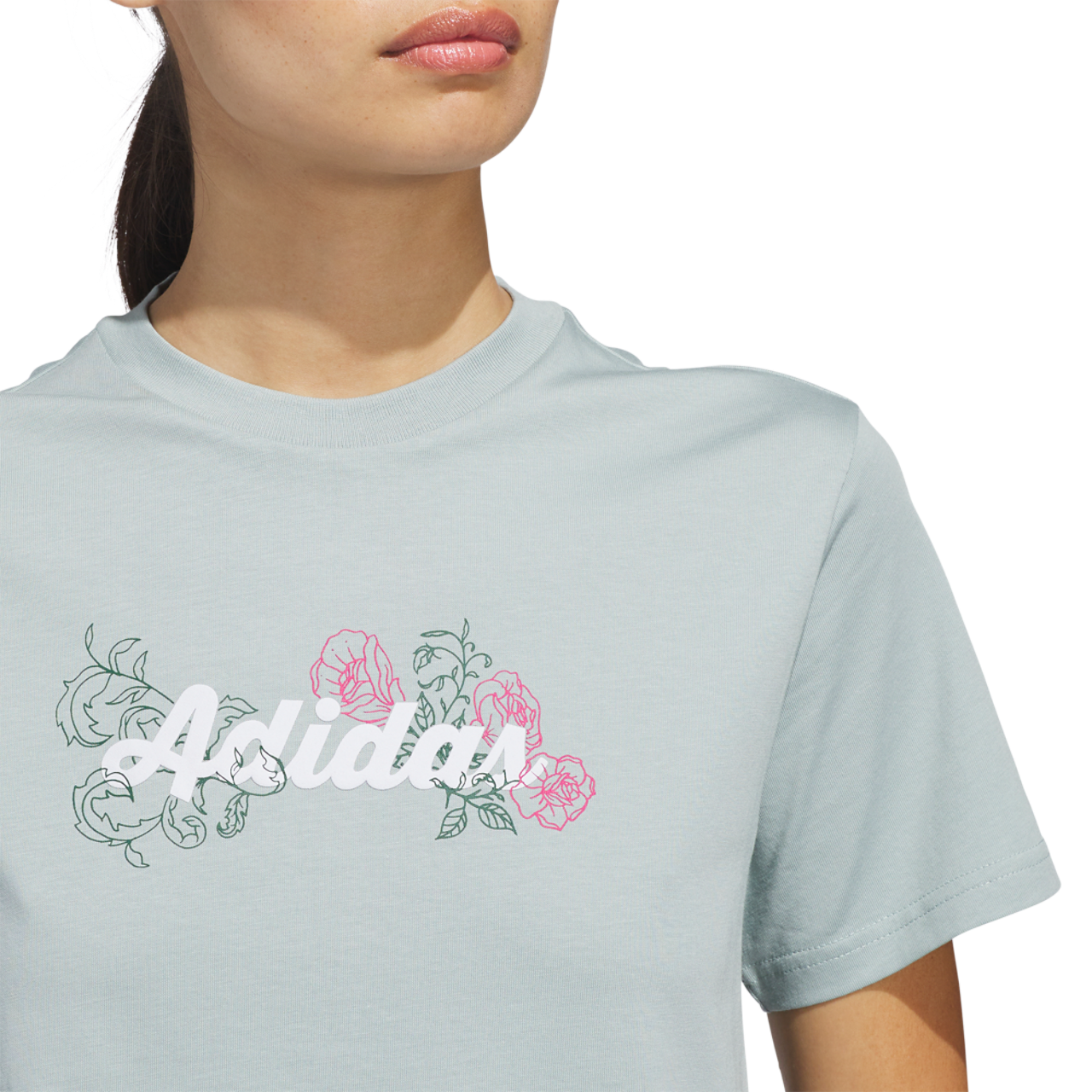 adidas Wester Florals Graphic T-Shirt Image 3 of 6. Tap to open photo gallery.