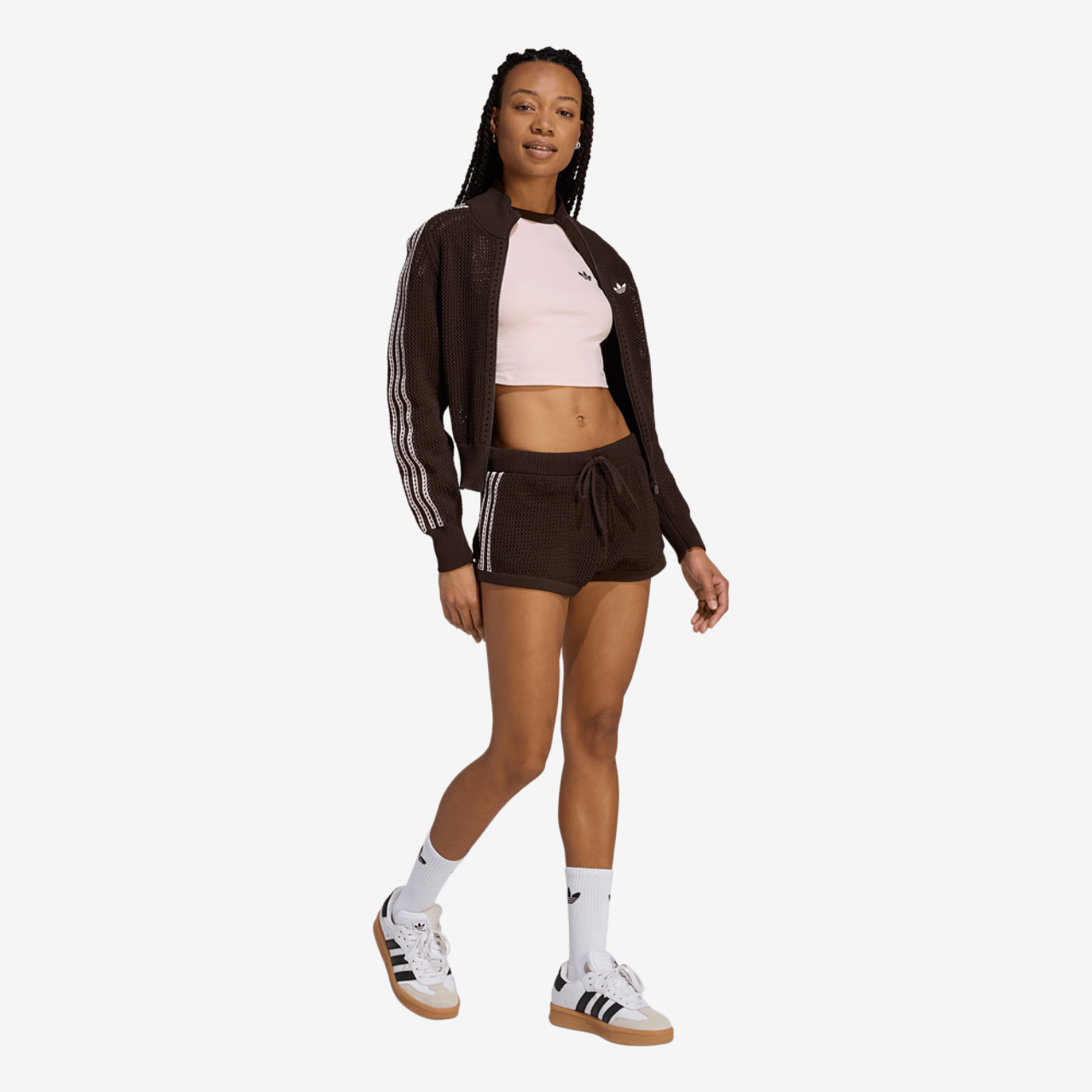 adidas Originals Knitted Crochet Shorts Image 6 of 7. Tap to open photo gallery.