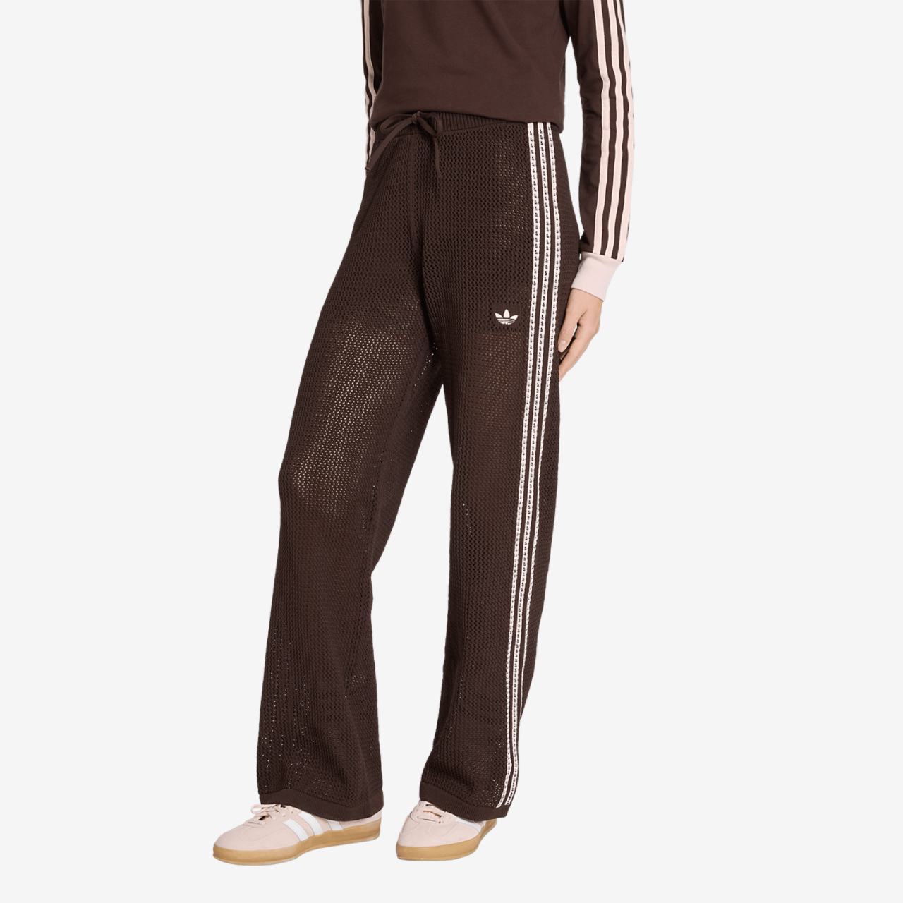 adidas Originals Knitted Crochet Firebird Track Pants Image 1 of 6. Tap to open photo gallery.