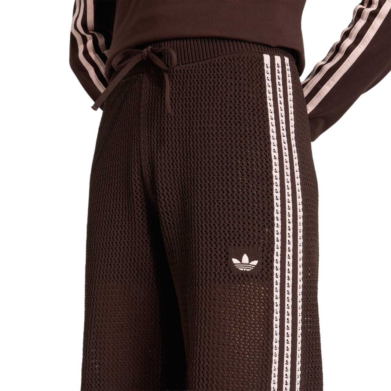 adidas Originals Knitted Crochet Firebird Track Pants Image 3 of 6. Tap to open photo gallery.
