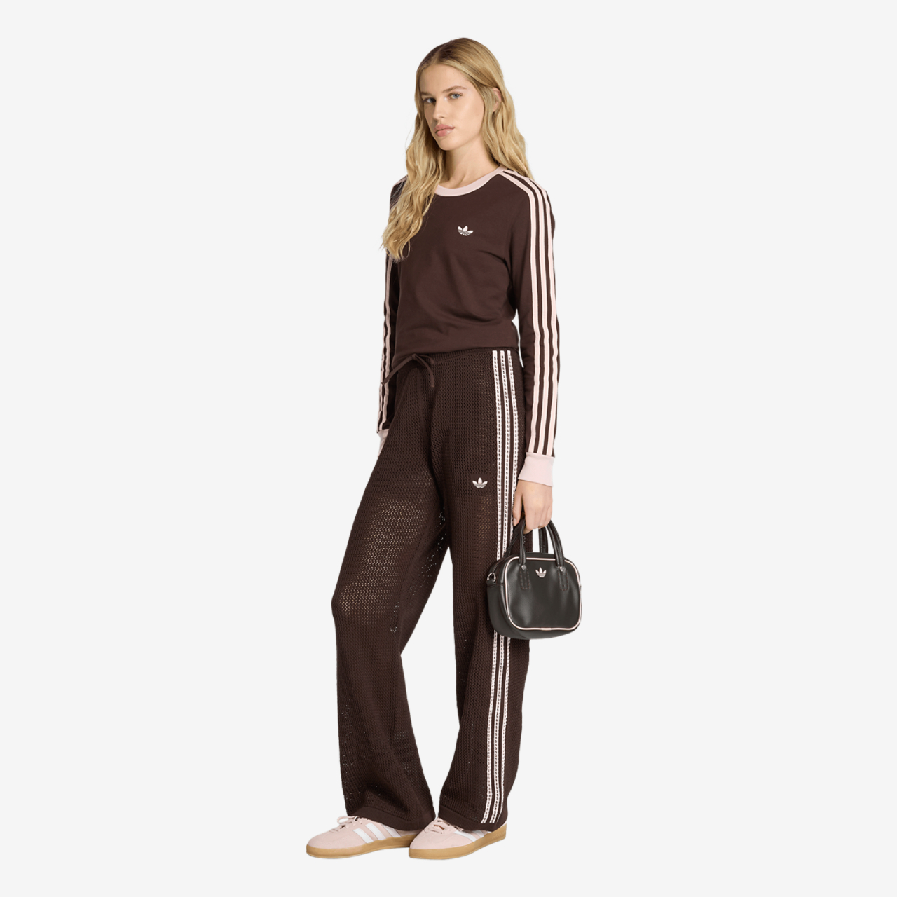 adidas Originals Knitted Crochet Firebird Track Pants Image 5 of 6. Tap to open photo gallery.