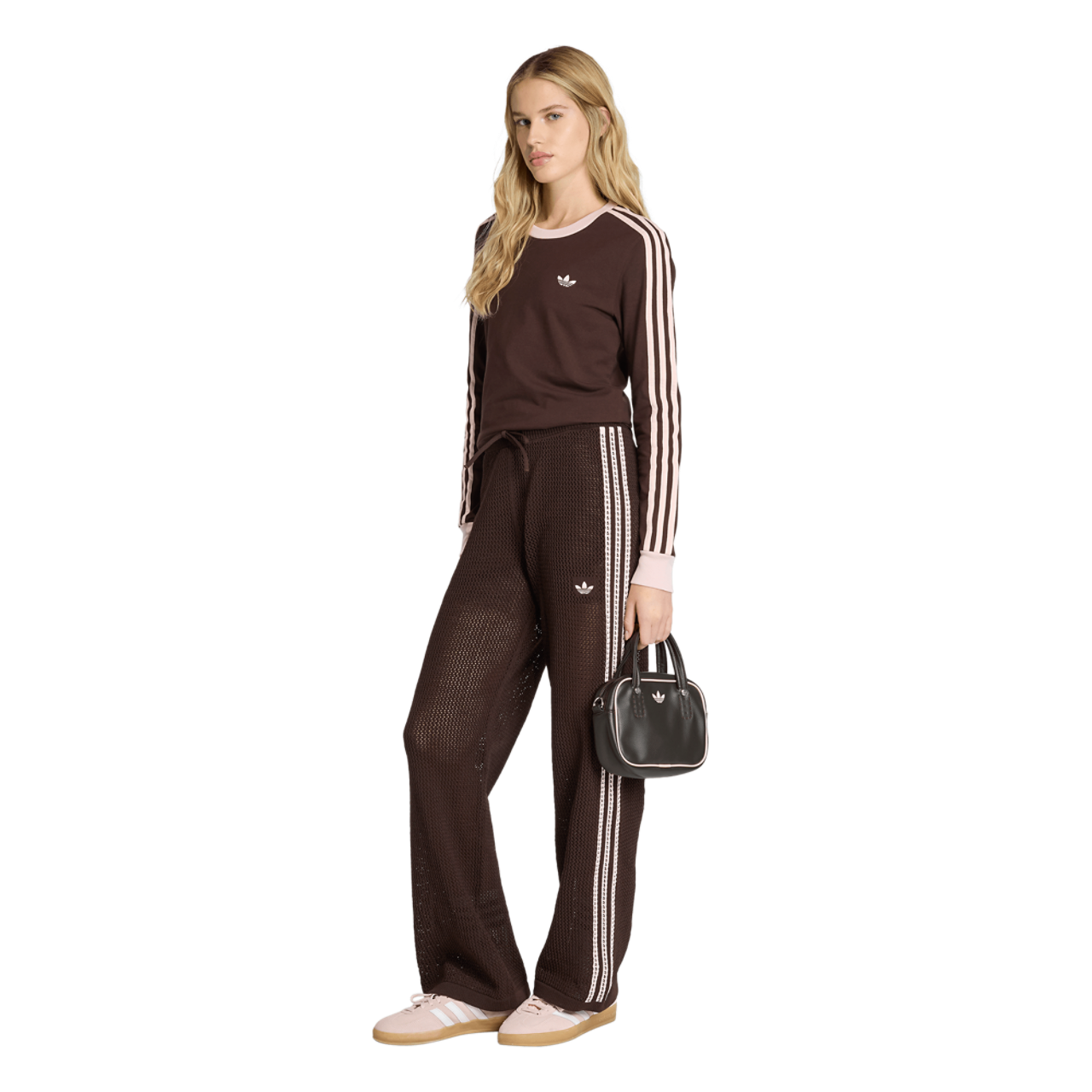 adidas Originals Knitted Crochet Firebird Track Pants Image 5 of 6. Tap to open photo gallery.