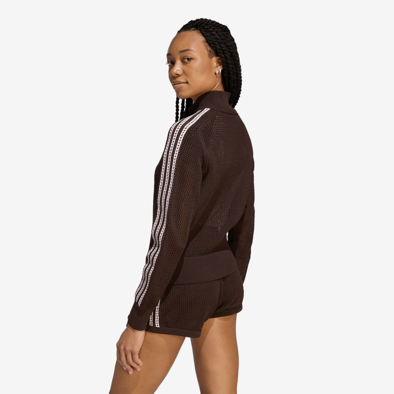 adidas Originals Knitted Crochet Firebird Track Top Image 3 of 7. Tap to open photo gallery.