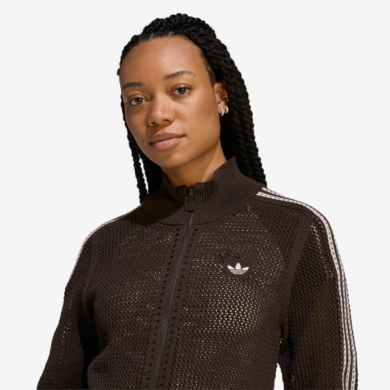 adidas Originals Knitted Crochet Firebird Track Top Image 4 of 7. Tap to open photo gallery.