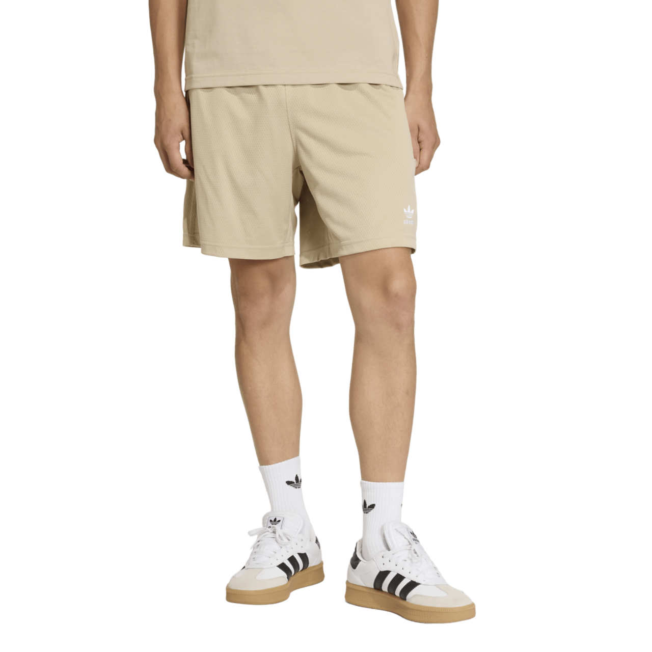adidas Originals Trefoil Essentials Mesh 9" Shorts Image 1 of 6. Tap to open photo gallery.