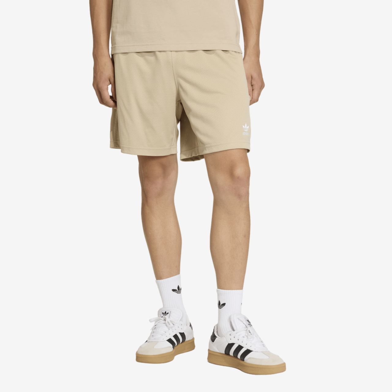 adidas Originals Trefoil Essentials Mesh 9" Shorts Image 1 of 6. Tap to open photo gallery.