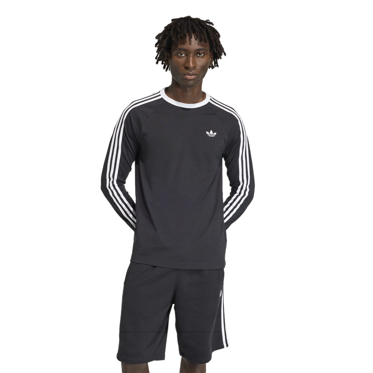 adidas Originals 3 Stripes Long Sleeve T-Shirt Image 1 of 7. Tap to open photo gallery.