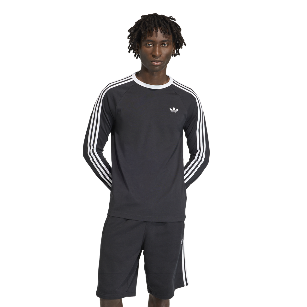 adidas Originals 3 Stripes Long Sleeve T-Shirt Image 1 of 7. Tap to open photo gallery.