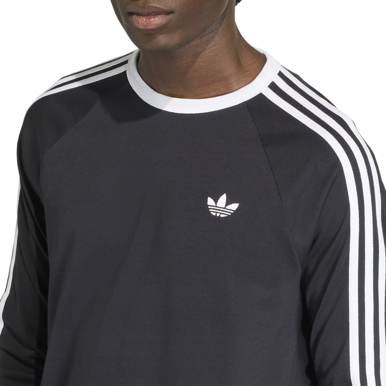 adidas Originals 3 Stripes Long Sleeve T-Shirt Image 4 of 7. Tap to open photo gallery.