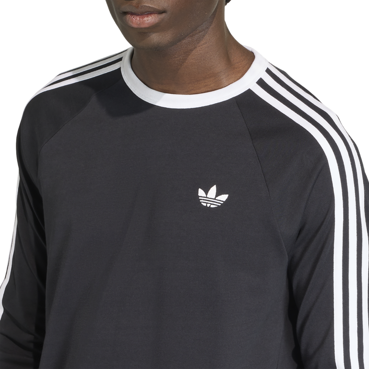 adidas Originals 3 Stripes Long Sleeve T-Shirt Image 4 of 7. Tap to open photo gallery.