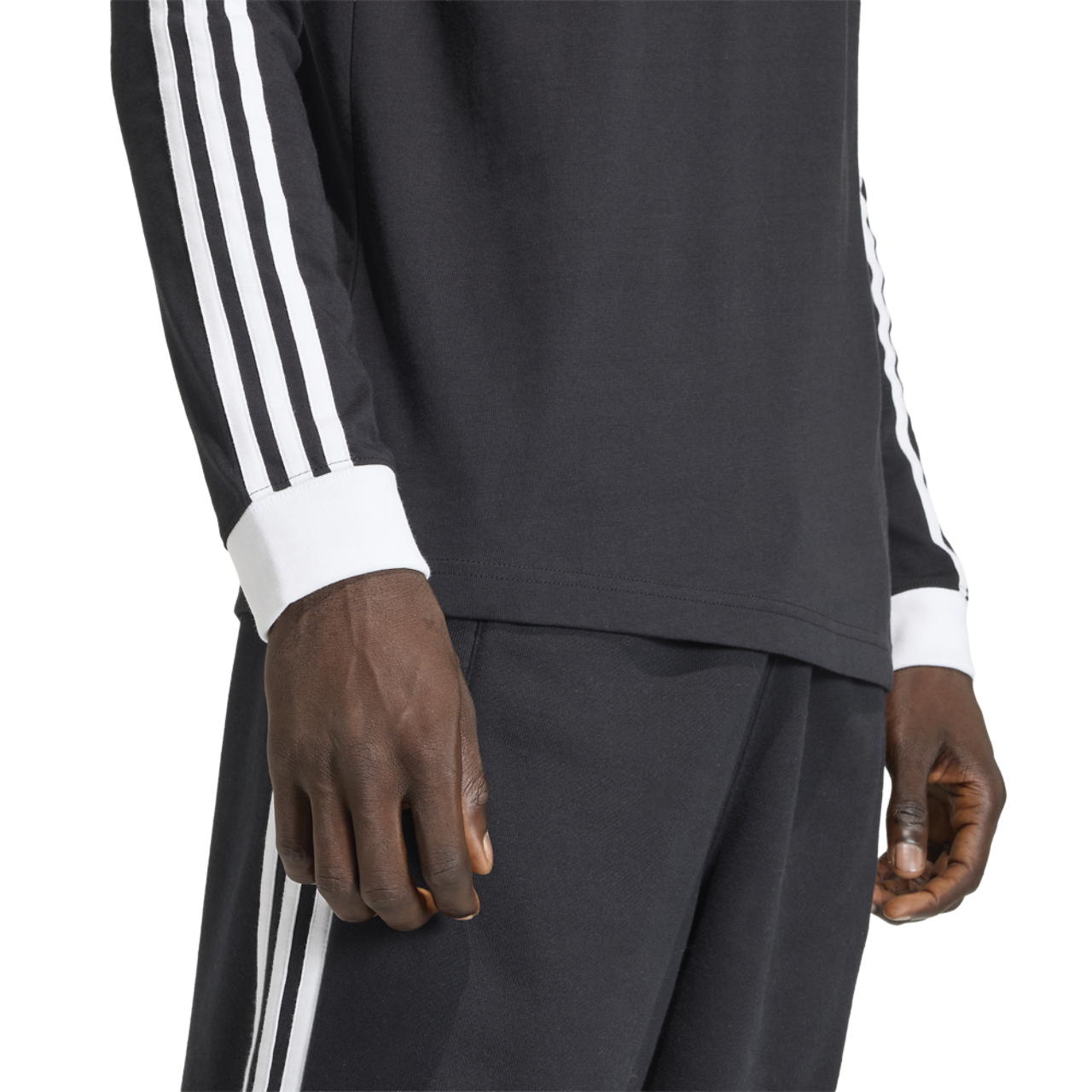 adidas Originals 3 Stripes Long Sleeve T-Shirt Image 5 of 7. Tap to open photo gallery.