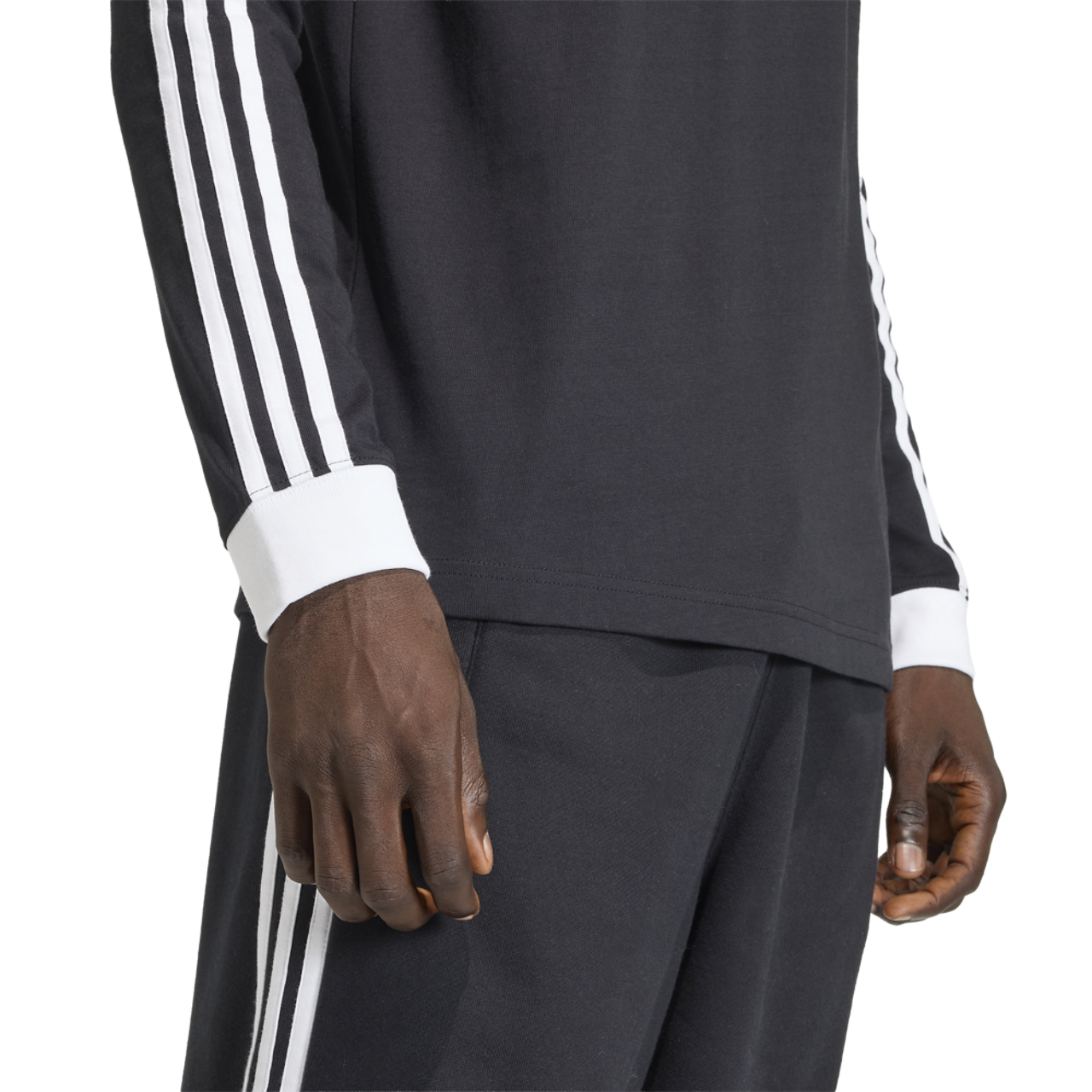 adidas Originals 3 Stripes Long Sleeve T-Shirt Image 5 of 7. Tap to open photo gallery.