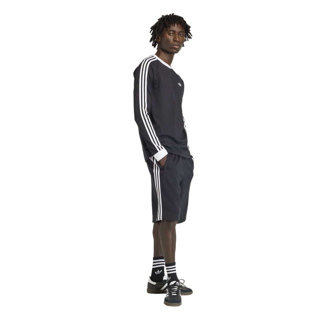 adidas Originals 3 Stripes Long Sleeve T-Shirt Image 6 of 7. Tap to open photo gallery.