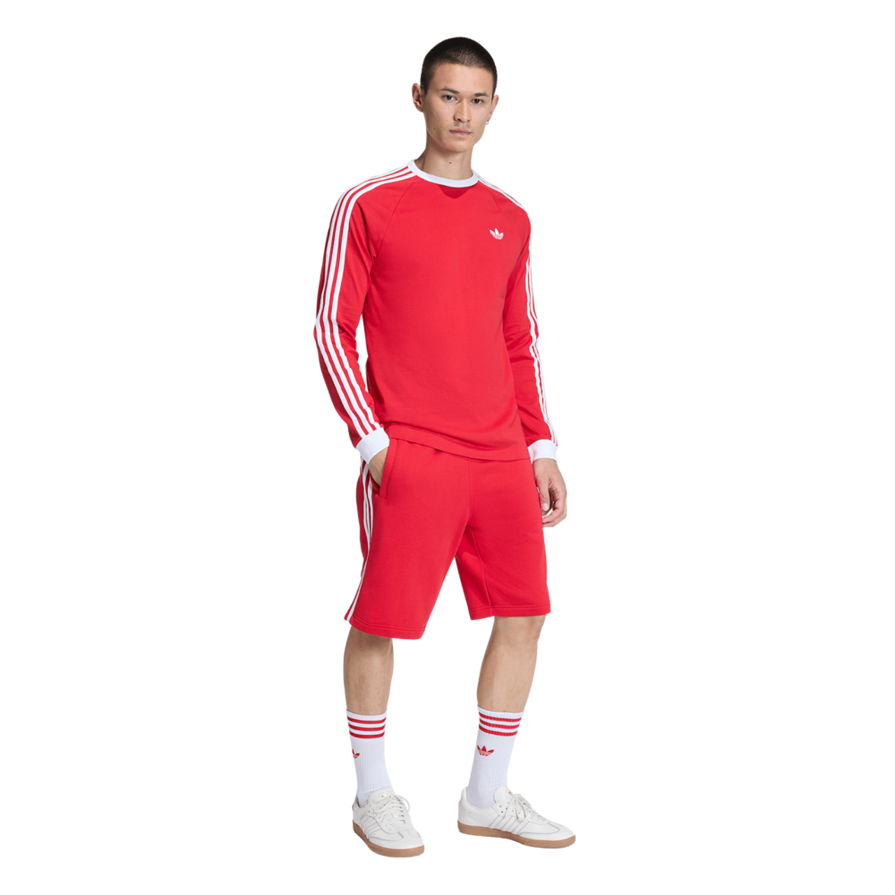 adidas Originals adicolor 3-Stripes Shorts Image 5 of 6. Tap to open photo gallery.