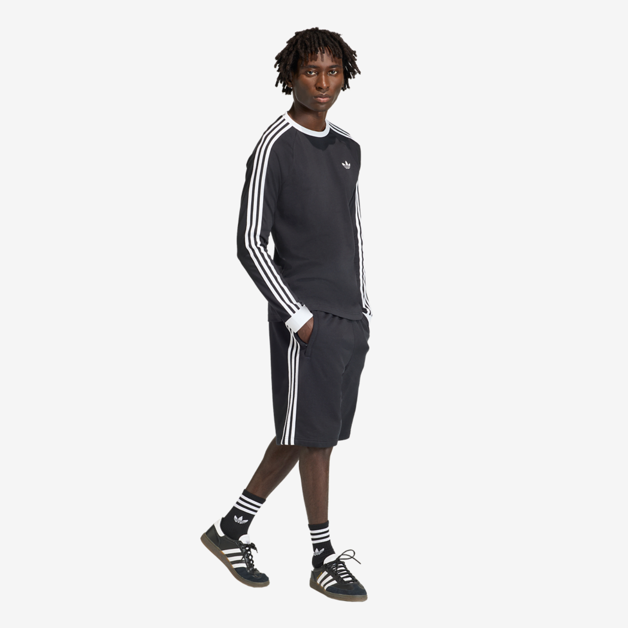 adidas Originals adicolor 3-Stripes Shorts Image 6 of 7. Tap to open photo gallery.