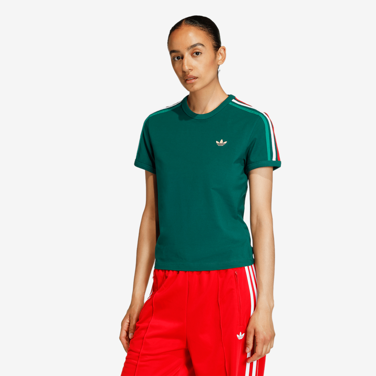 adidas Originals 3-Stripes Slim T-Shirt Image 1 of 6. Tap to open photo gallery.