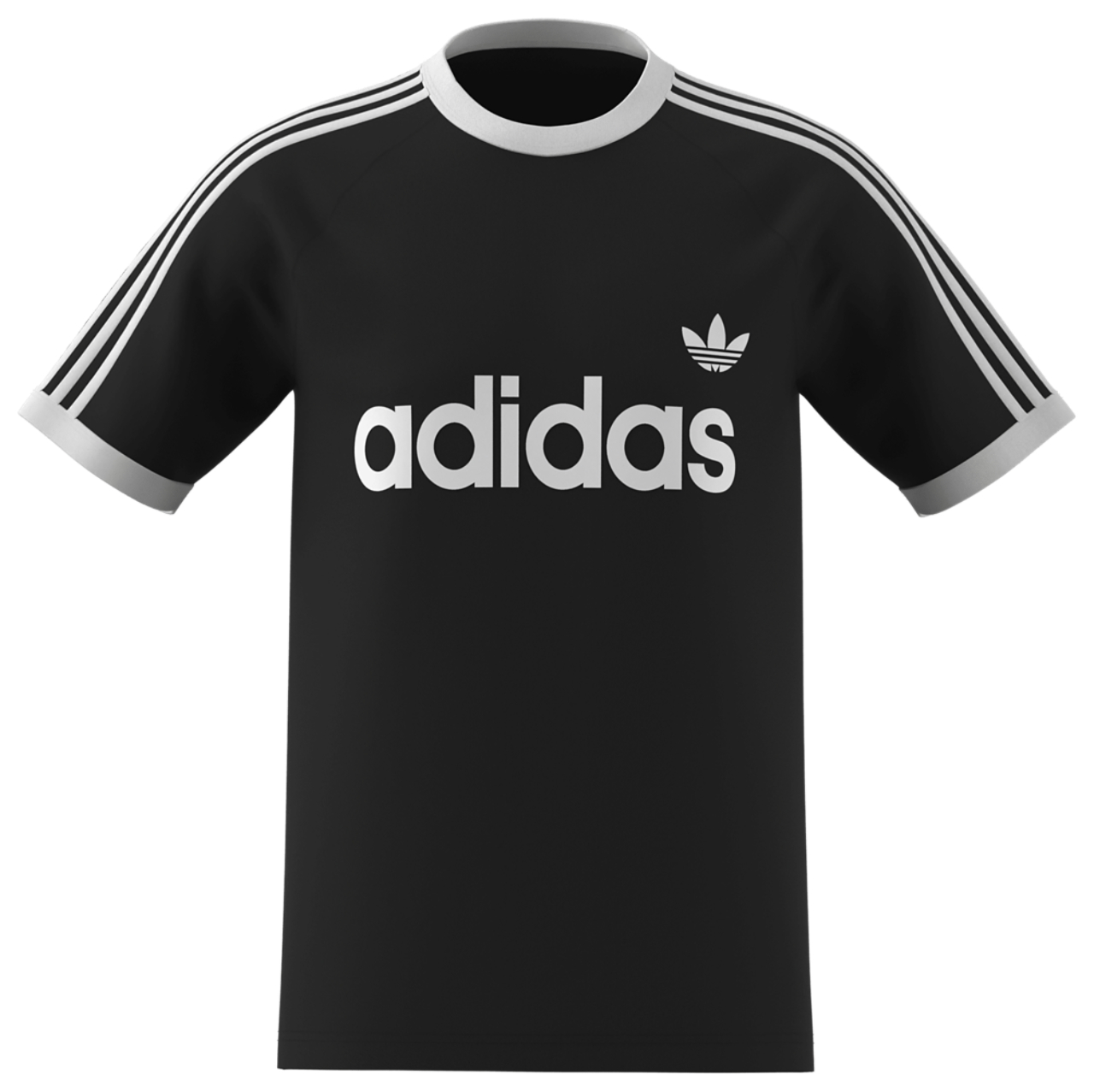 adidas 3-Stripes Slim Ringer T-Shirt Image 1 of 4. Tap to open photo gallery.