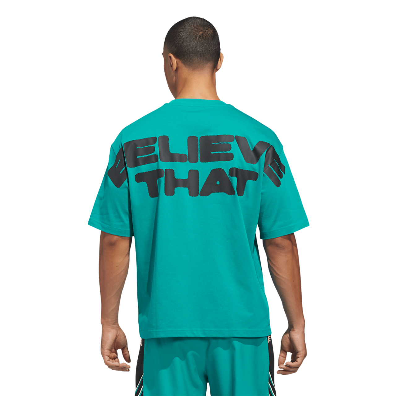 adidas Anthony Edwards Believe That T-Shirt Image 2 of 6. Tap to open photo gallery.