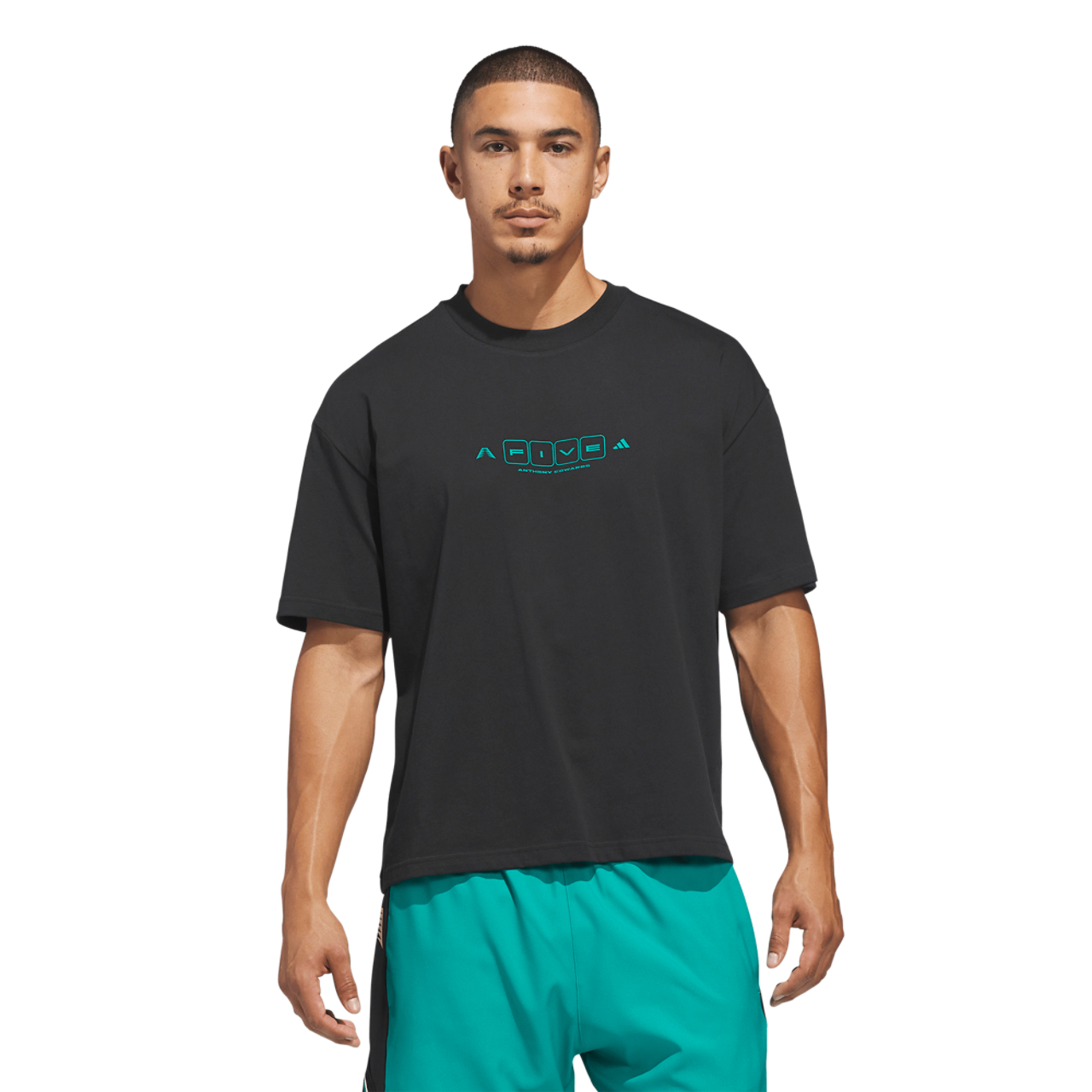 adidas Anthony Edwards World Of 5 T-Shirt Image 1 of 6. Tap to open photo gallery.