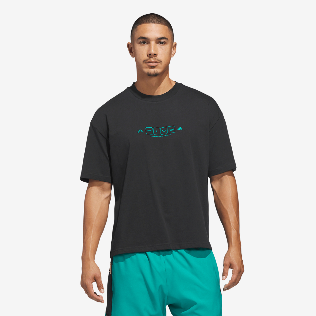 adidas Anthony Edwards World Of 5 T-Shirt Image 1 of 6. Tap to open photo gallery.