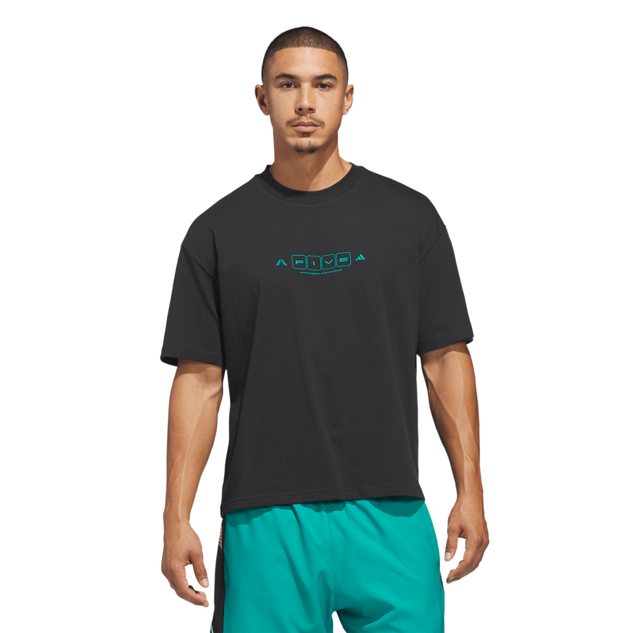 adidas Anthony Edwards World Of 5 T-Shirt Image 1 of 6. Tap to open photo gallery.