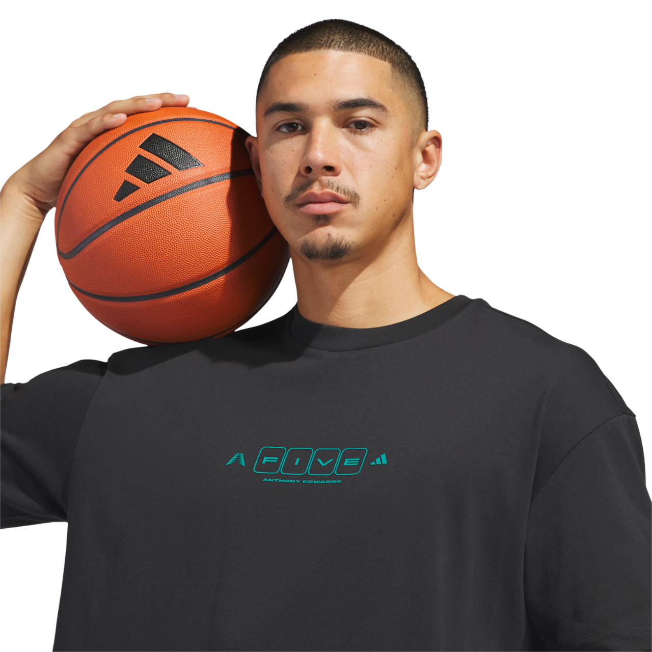 adidas Anthony Edwards World Of 5 T-Shirt Image 3 of 6. Tap to open photo gallery.