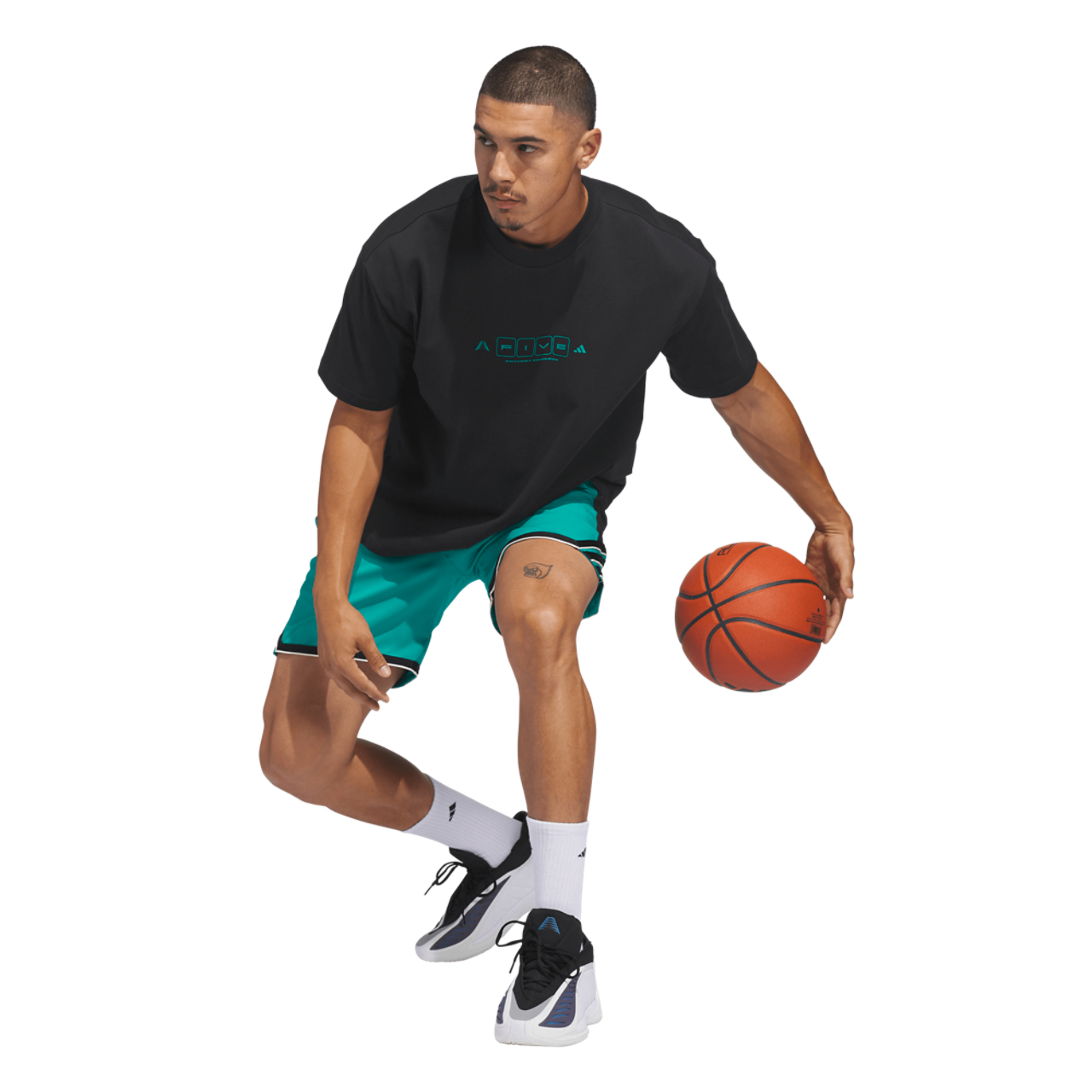 adidas Anthony Edwards World Of 5 T-Shirt Image 5 of 6. Tap to open photo gallery.