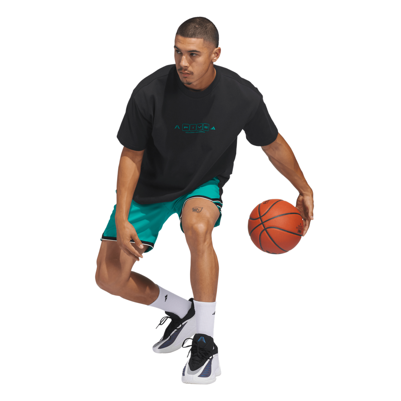 adidas Anthony Edwards World Of 5 T-Shirt Image 5 of 6. Tap to open photo gallery.