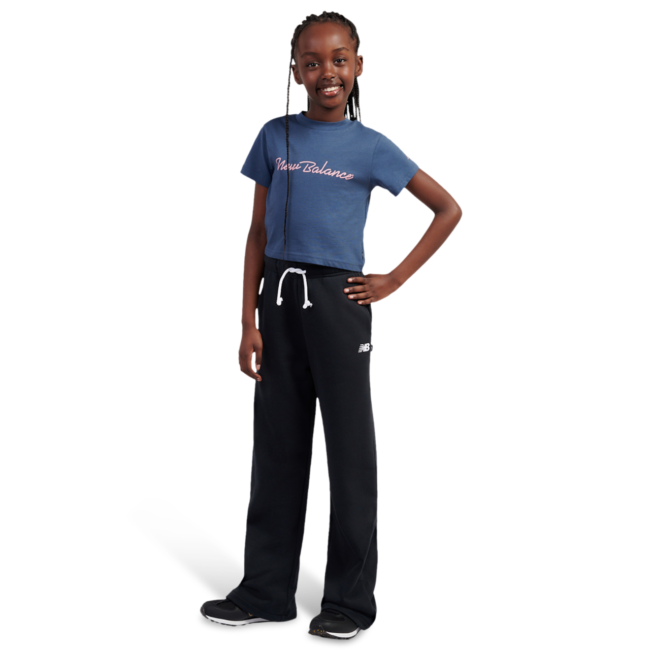 New Balance French Terry Wide Leg Pant Image 5 of 8. Tap to open photo gallery.