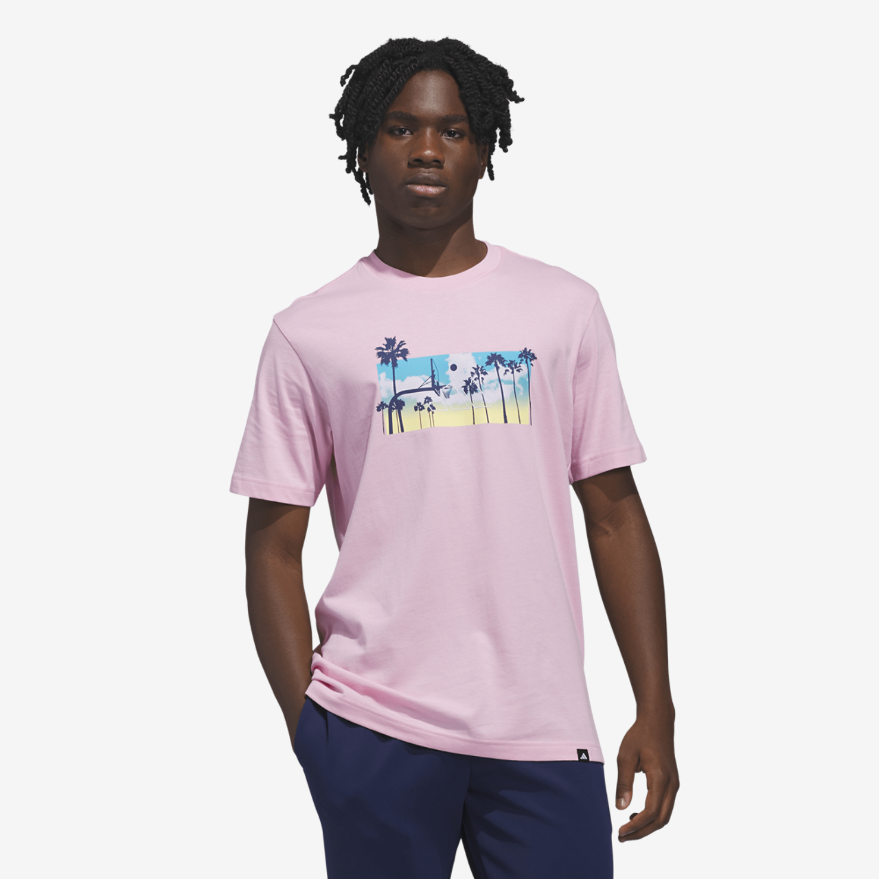 adidas Summer Sunset Graphic T-Shirt Image 1 of 6. Tap to open photo gallery.