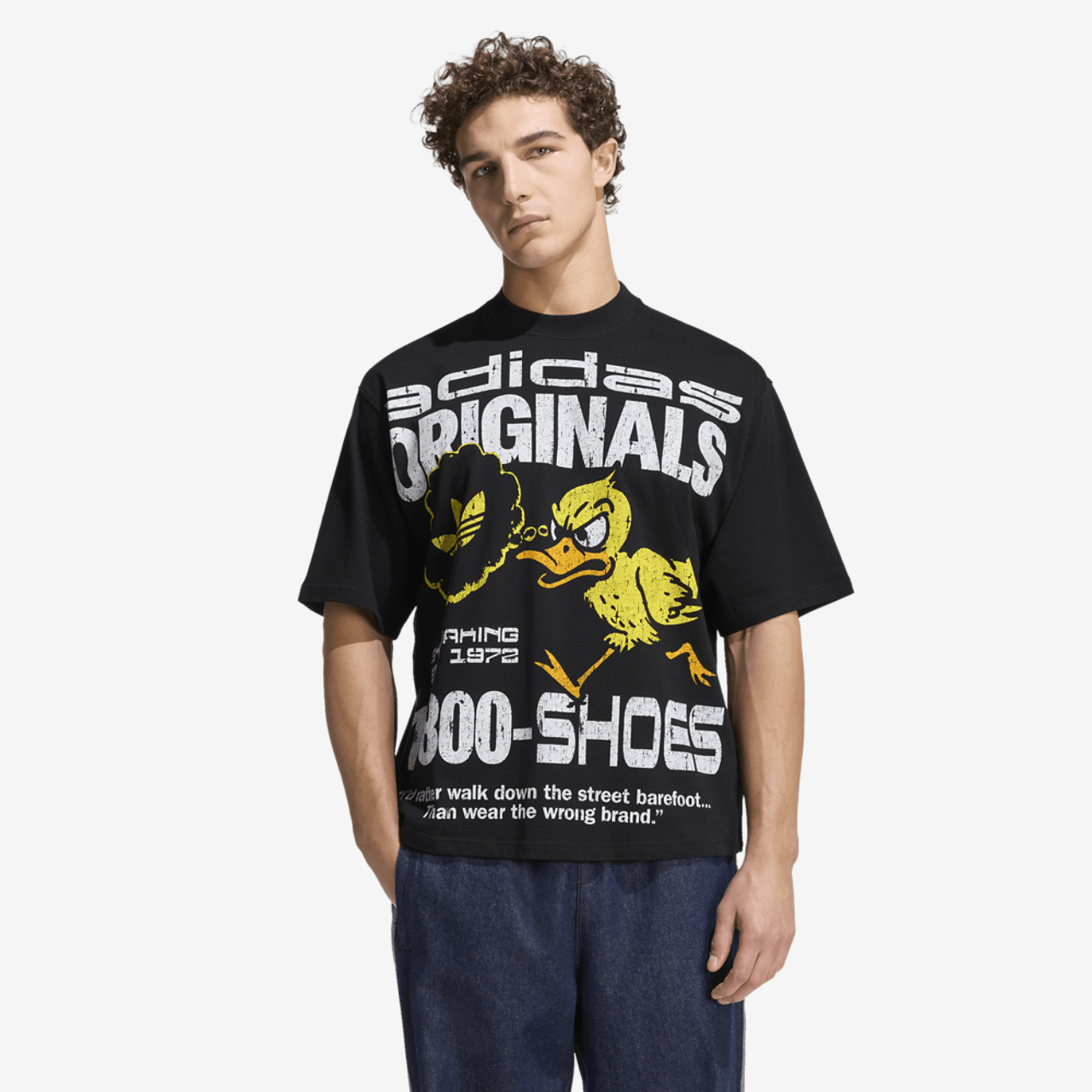 adidas Duck Graphic T-Shirt Image 1 of 5. Tap to open photo gallery.