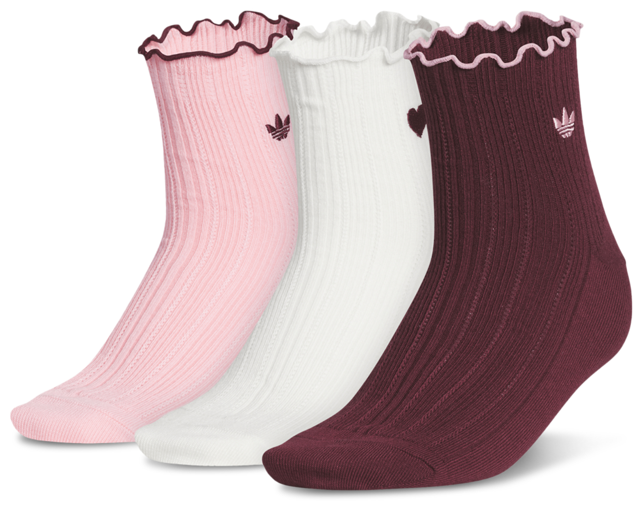 adidas Originals Vday Ruffle Quarter Socks Image 1 of 2. Tap to open photo gallery.
