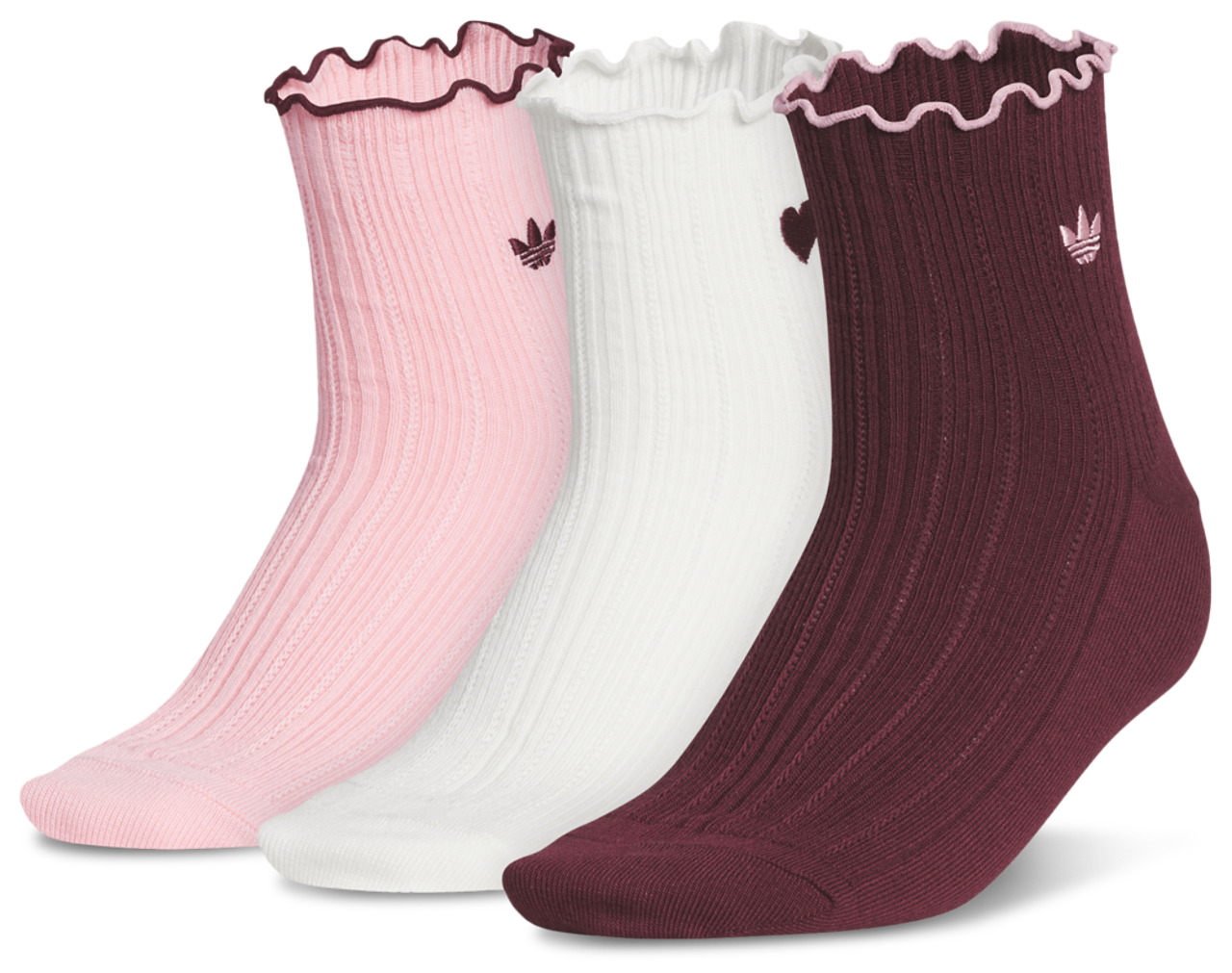 adidas Originals Vday Ruffle Quarter Socks Image 1 of 2. Tap to open photo gallery.