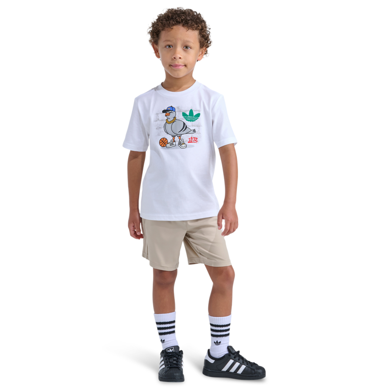 adidas 3 Stripe Woven Shorts & T-Shirt Set Image 1 of 6. Tap to open photo gallery.