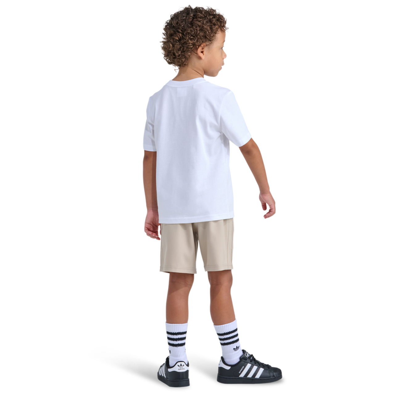 adidas 3 Stripe Woven Shorts & T-Shirt Set Image 2 of 6. Tap to open photo gallery.