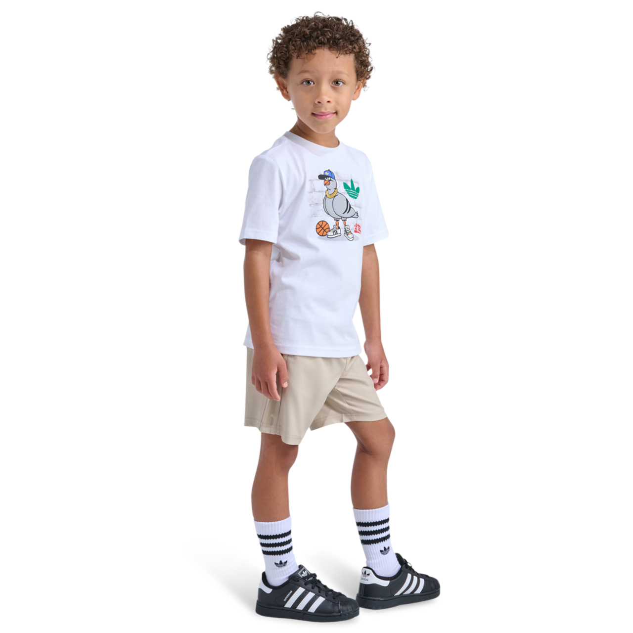 adidas 3 Stripe Woven Shorts & T-Shirt Set Image 4 of 6. Tap to open photo gallery.