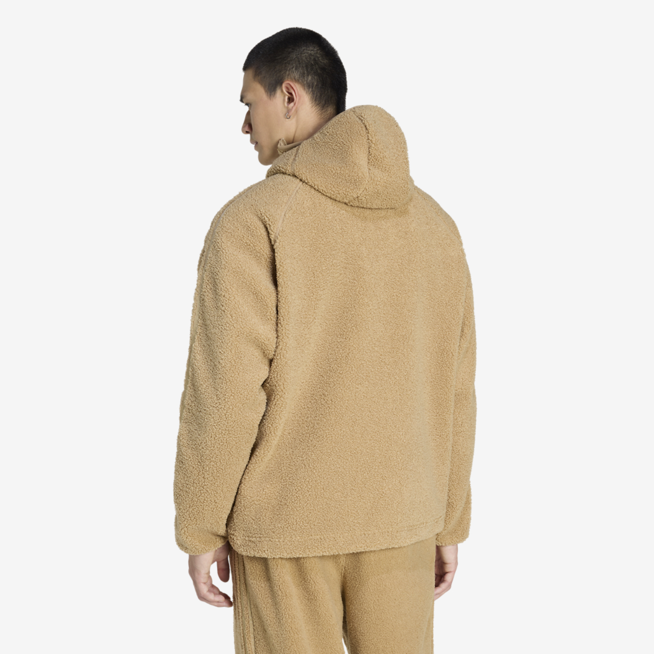 adidas Borg Fleece Quarter-Zip Hoodie Image 2 of 5. Tap to open photo gallery.