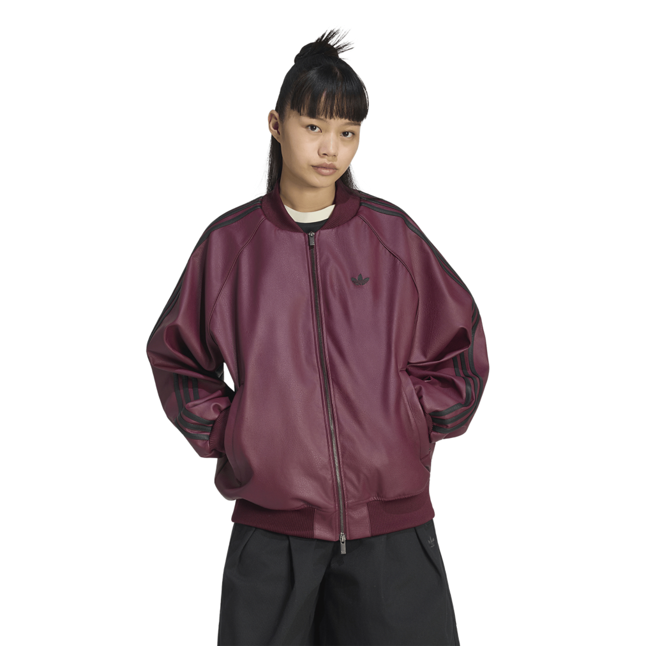 adidas Originals Pleather SST Oversized Track Top - Women's | Foot