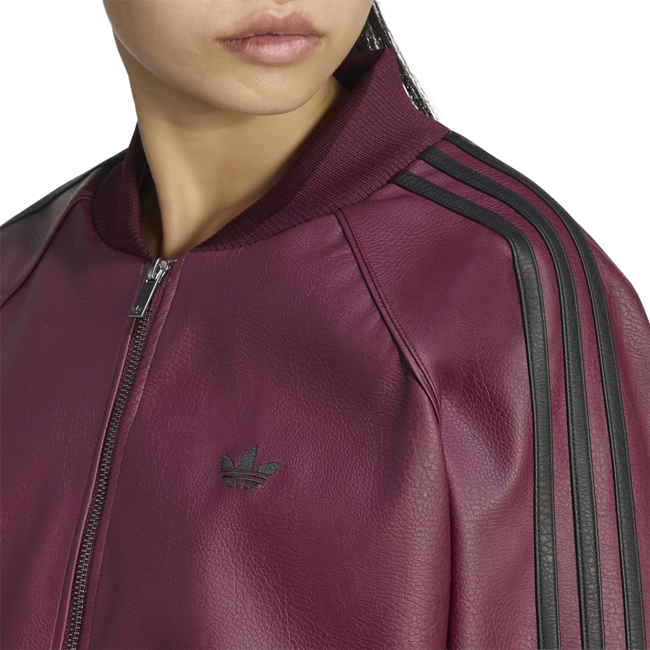adidas Originals Pleather SST Oversized Track Top - Women's | Foot