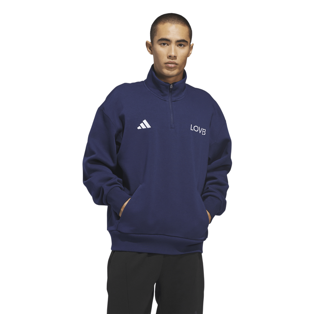 adidas Lovb Fleece Graphics Quarter-Zip Image 1 of 6. Tap to open photo gallery.