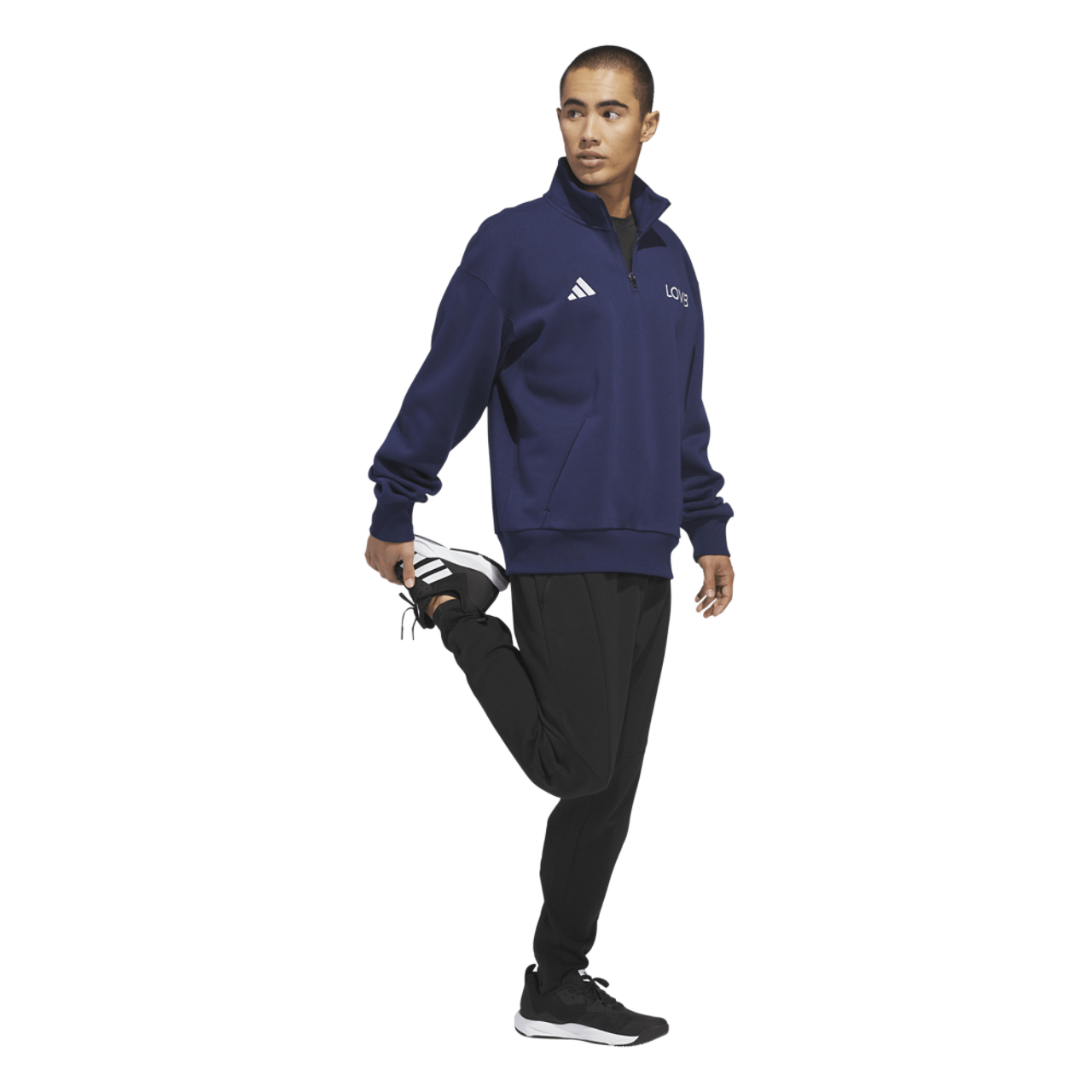 adidas Lovb Fleece Graphics Quarter-Zip Image 5 of 6. Tap to open photo gallery.