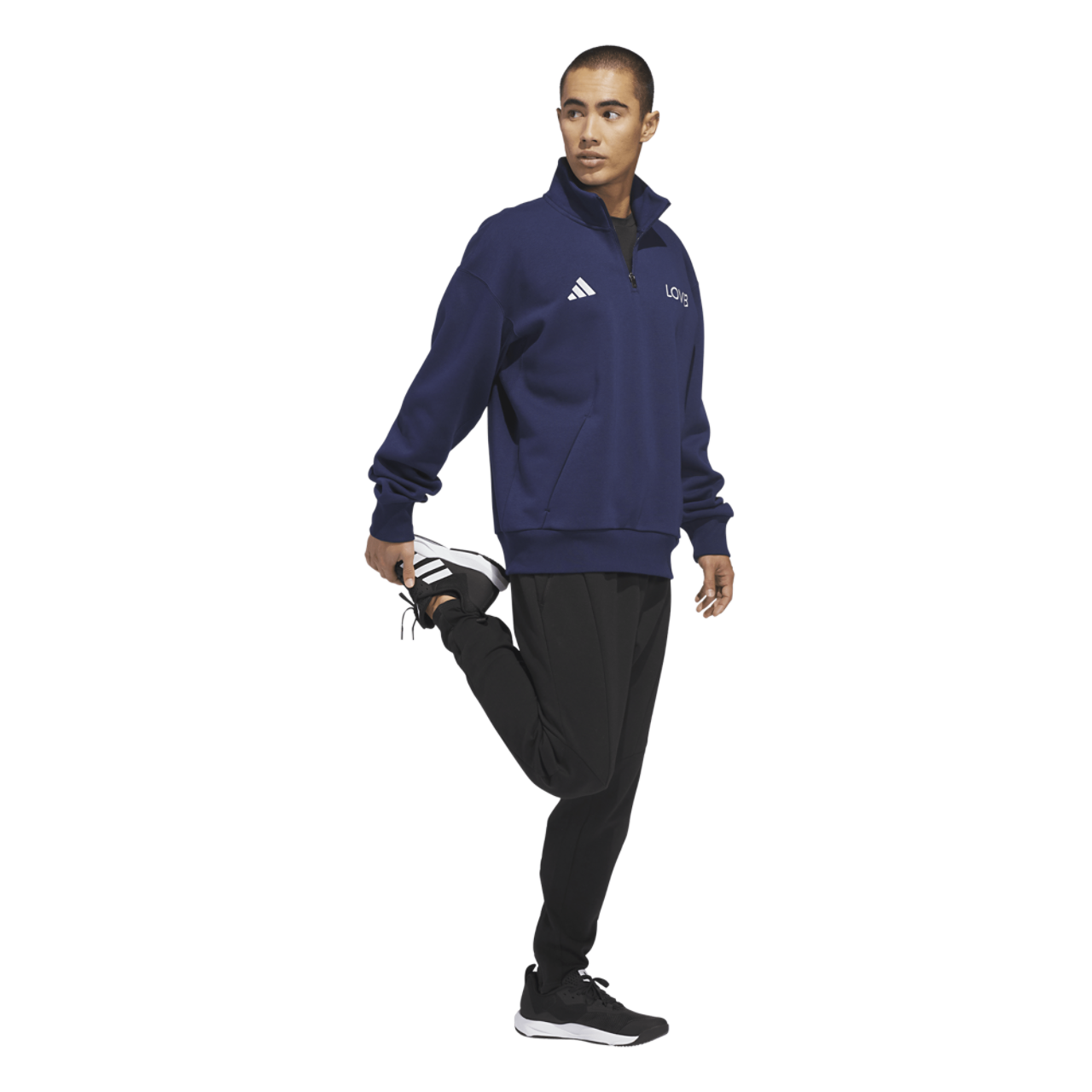 adidas Lovb Fleece Graphics Quarter-Zip Image 5 of 6. Tap to open photo gallery.