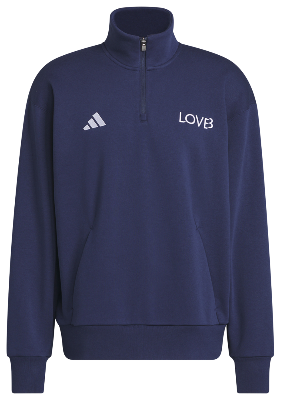adidas Lovb Fleece Graphics Quarter-Zip Image 6 of 6. Tap to open photo gallery.